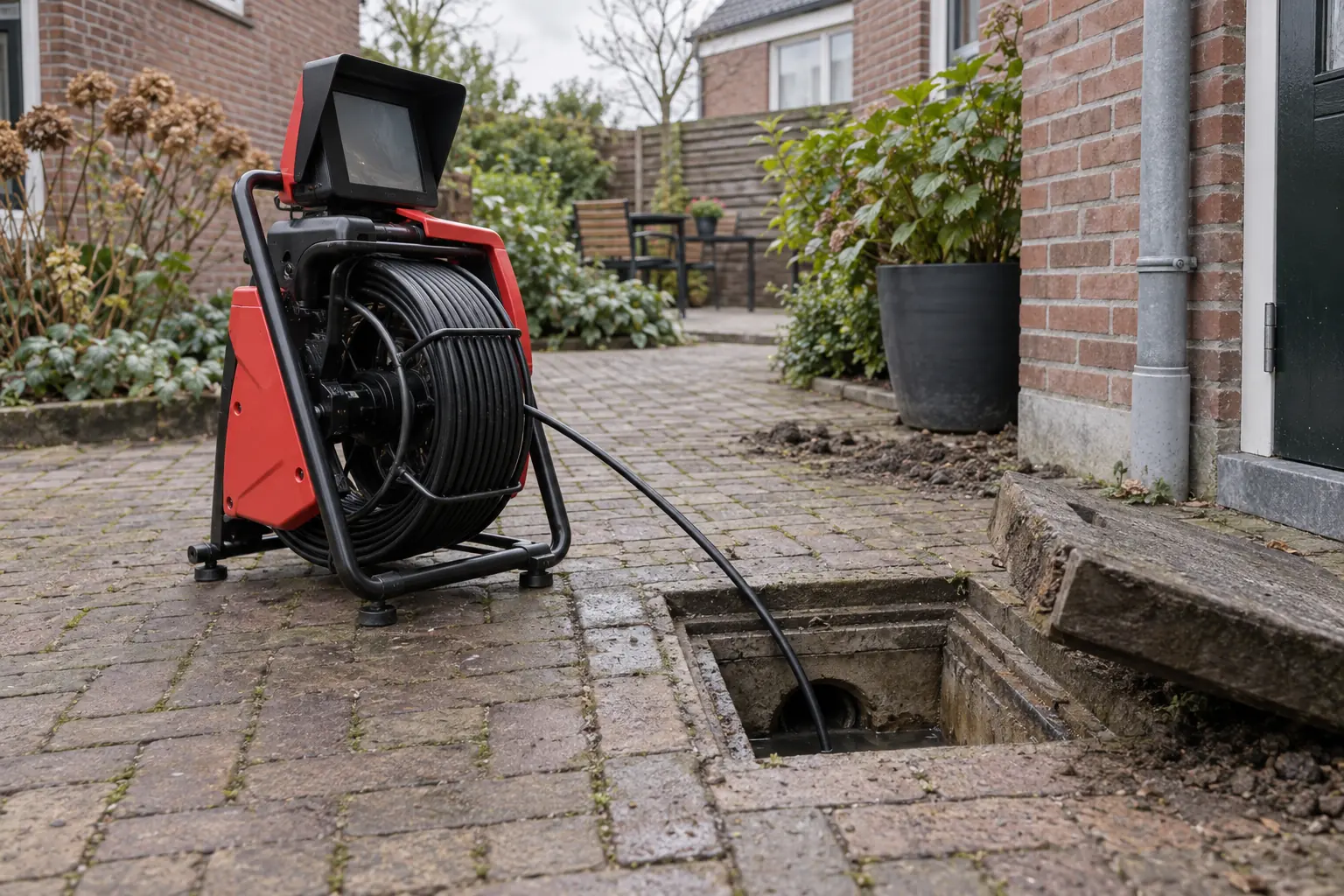 camera-inspectie bij een rioolput