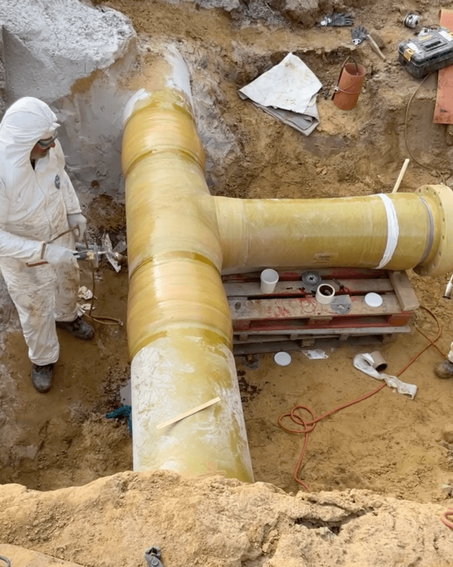 Aanleg bluswaterleiding in Chemelot – riolering projectfoto 1